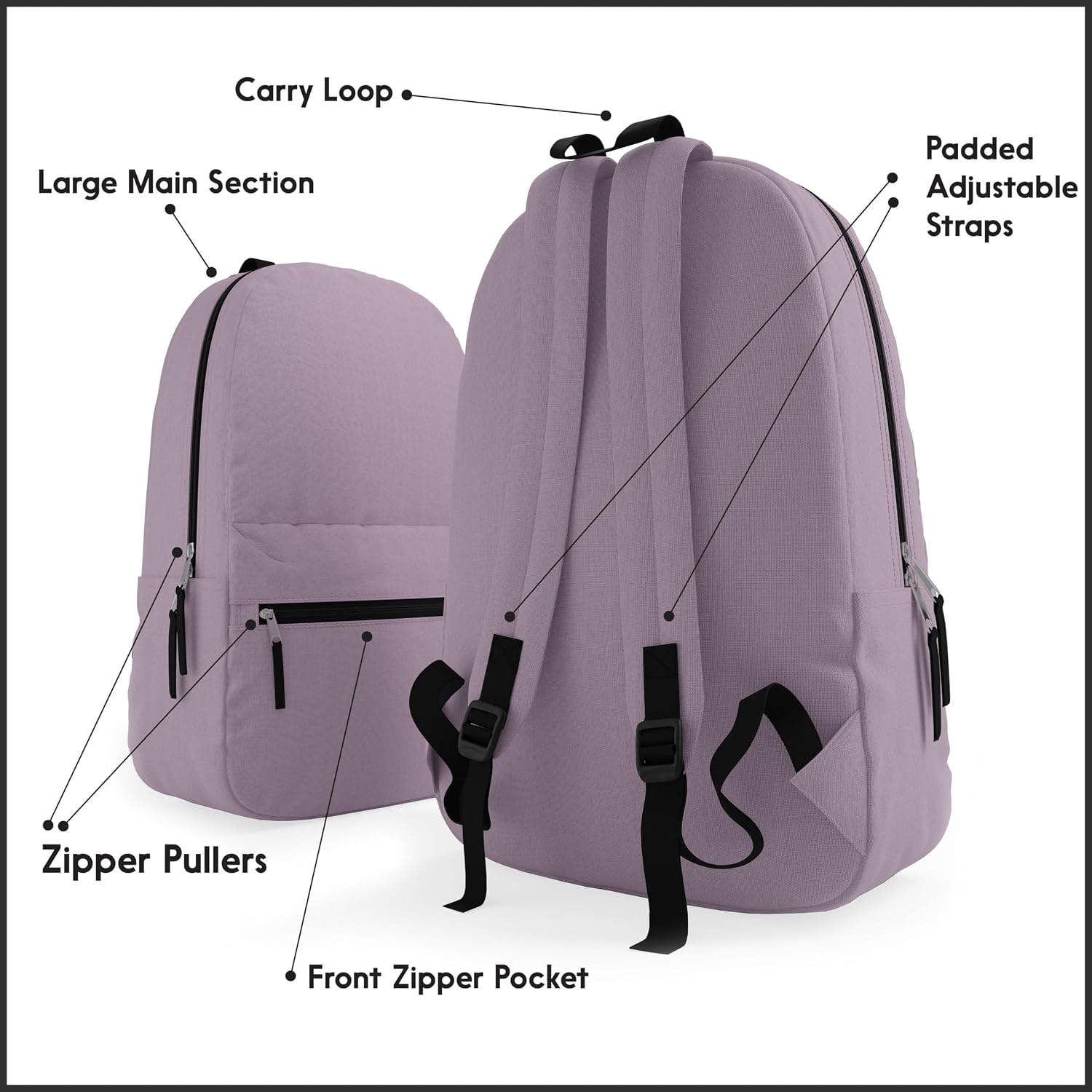 10 Pack Bulk Backpacks, Wholesale 17-Inch Lightweight Bookbags For Kids, Adults, School, Classroom, Travel, Gym Supplies With 1 Large, 1 Small Pocket, Perfect For Events, Corporate Bundles, Mix