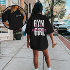 Funny Workout Shirts Women Oversized Weightlifting Graphic Tshirt Gym Girl with Attitude Tees Gym Lover Tops Black
