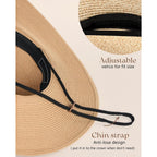 Furtalk Womens Sun Straw Hat Wide Brim Summer Hat Foldable Packable Floppy Beach Hats For Women