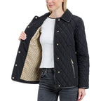 Michael Kors Womens Diamond Quilted Jacket For Women, Stylish Lightweight Jacket With Trim Detail