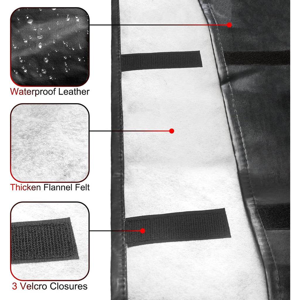 Table Leaf Storage Bag Padded 2 Pack, Waterproof Heavy Duty Dining Table Leaf Bag With Adjustable Closure, 51X 28In Extra Thick Flannel Backing Table Leaf Cover, Fit 48X24In Leaves, Black