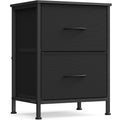 Songmics Bellah Collection - Night Stand With 2 Drawers, Bedside Table, Side End Table, Nightstand For Bedroom, Modern, Ink Black And Ebony Black Ulgs312B01S