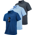 Zity Men'S 3 Pack Polo Shirts Short Sleeve With Pocket Moisture Wicking Casual Work Golf Lightweight Collared T-Shirts