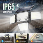 Lywalt Solar Outdoor Lights - 3000Lm 188 Led Motion Sensor Outdoor Lights, 4 Heads Security Light,Ip65 Waterproof, Easy Install,270°Wide Angle Flood Wall Light With 3 Modes For Backyard Yard