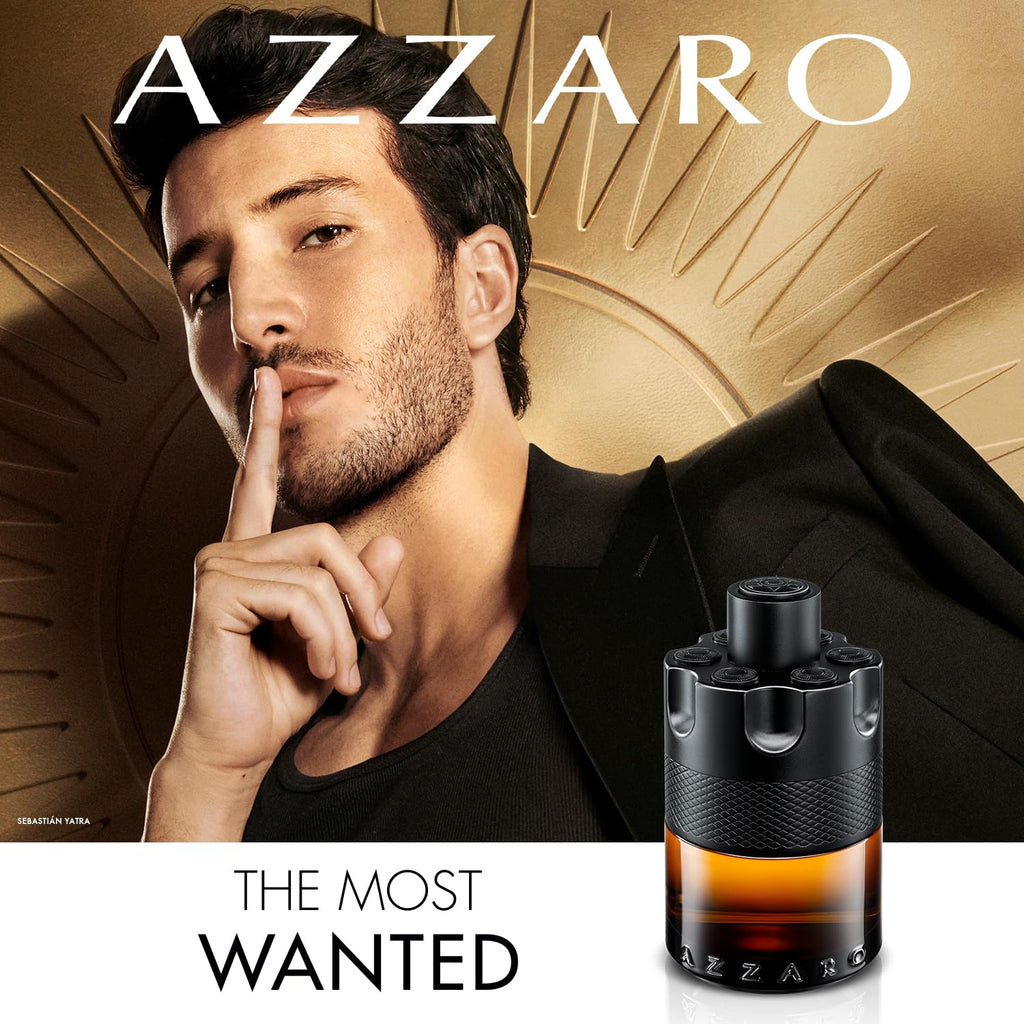 Azzaro The Most Wanted Parfum - Intense Mens Cologne Set ($205 Value) - 3-Piece Set with Full Size + Travel Size Fragrances, Hair & Body Wash - Lasting Wear