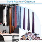 Belt Hanger For Closet Max 42 Belts, Sturdy Wood Belt Rack Closet Accessories With 14 Hooks Belt Organizer For Closet Organizers And Storage -Black 1 Pack