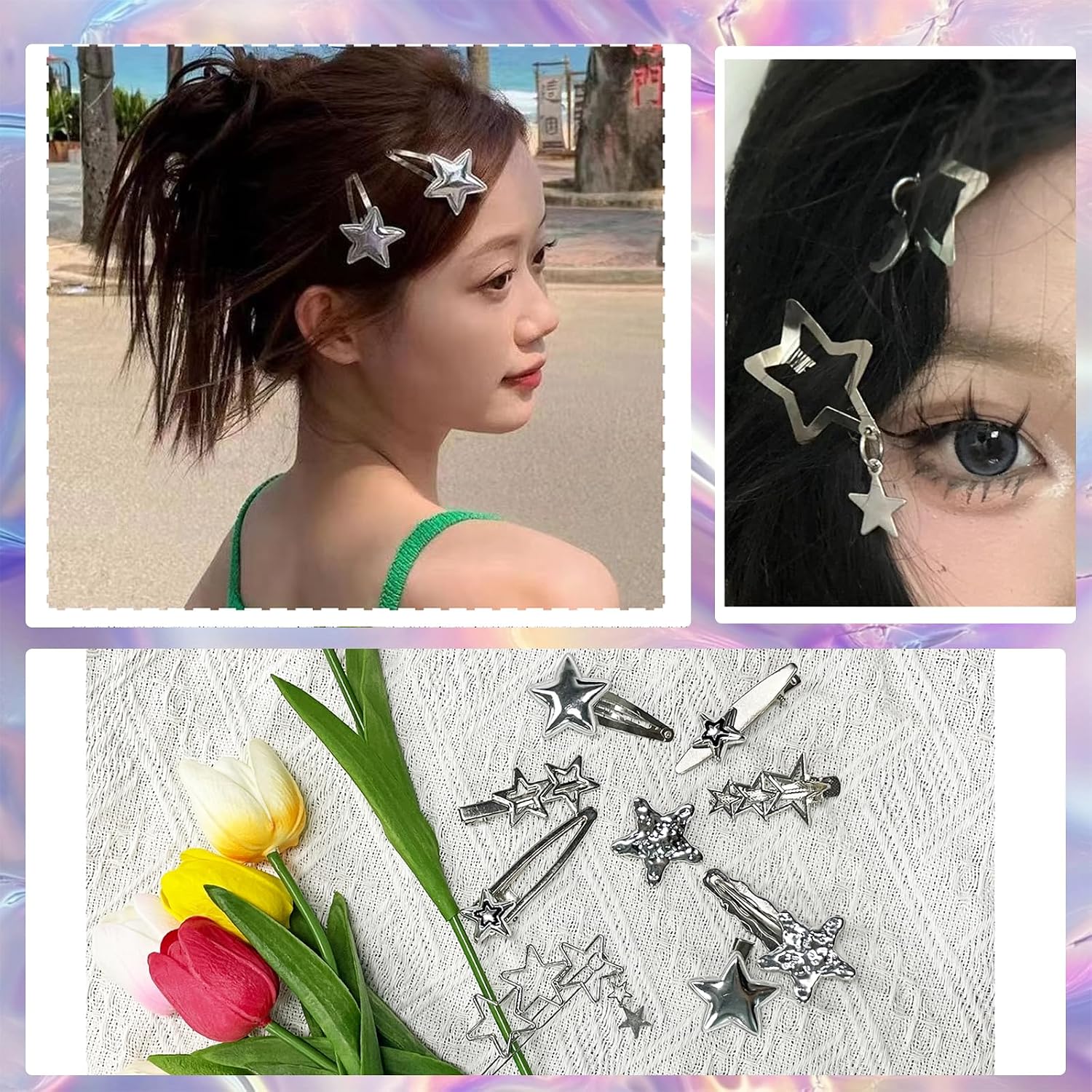 20 Pcs Star Hair Clips 90S Retro Y2K Hair Clips For Women Girls, Metal Non-Slip Barrettes Cute 2000S Hair Accessories Cool Hairpin Set For Party Or Daily Wear