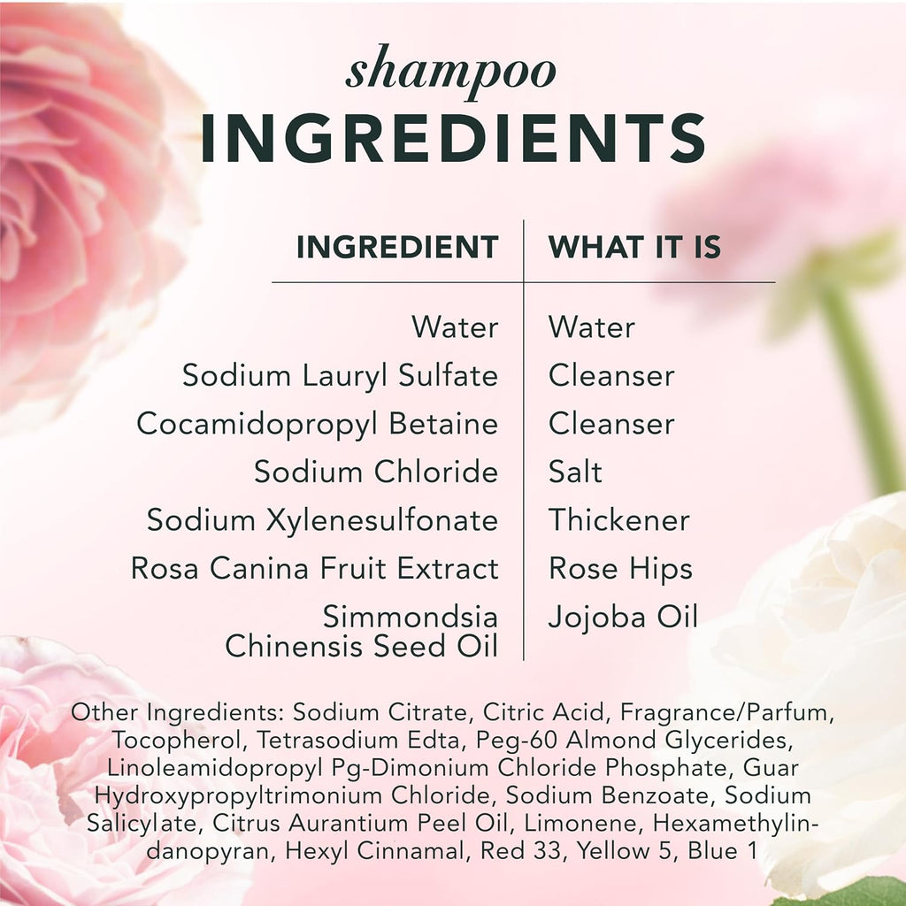 Herbal Essences Shampoo & Conditioner Set, Rose Hips - Smooth Collection, Paraben-Free, Color-Safe, Shiny Hair With Jojoba & Vitamin E, 29.2 Fl Oz Each, 2-Pack