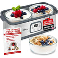Ultimate Probiotic Yogurt Maker With Adjustable Time & Temperature Control, Make Trillions Of Probiotics For Better Gut Health, Two 1-Quart Containers For Larger Batches, Unlimited Lifetime Warranty