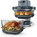 Ninja Crispi Pro 6-in-1 Glass Air Fryer | With Nontoxic, 6qt & 2.5qt Containers & Lids | Microwave, Freezer, Dishwasher Safe | 450°F Max Temp | 1800 Watt | Cyberspace | AS101CY
