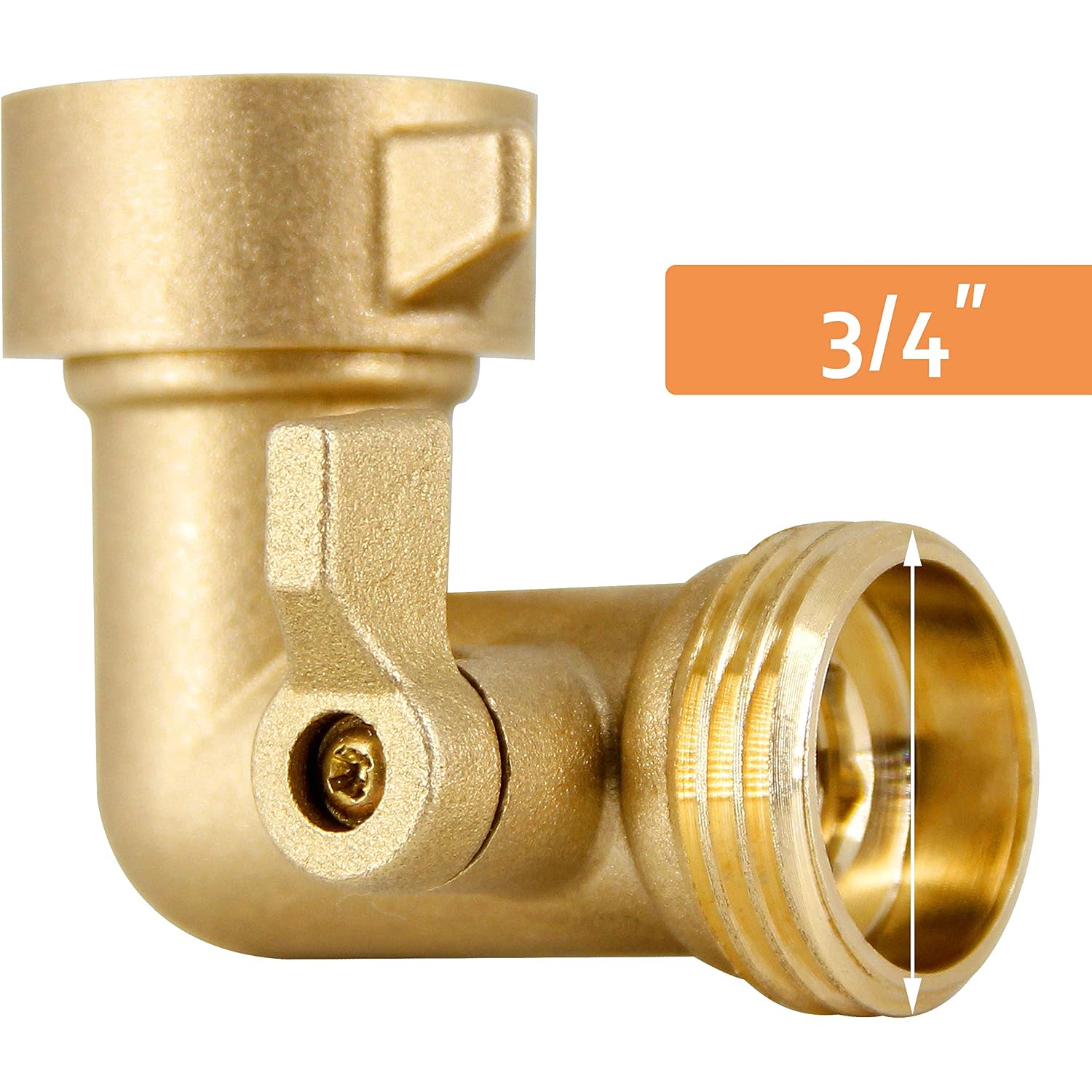 Lifynste Garden Hose Elbow Connector, 90 Degree Brass Garden Hose Elbow Adapter With Shut Off Valves, 2 Pack