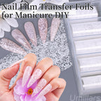 White Lace Nail Foil Transfer Stickers, 10 Rolls Nail Lace Flowers Stickers Design Holographic Nail Foils Transfer Paper Nail Art Decals for Women DIY Acrylic Nails Manicure Wraps Salon Decoration