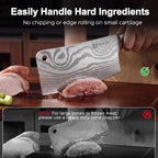 Paudin Cleaver Knife, Ultra Sharp Meat Cleaver 7 Inch, High Carbon Stainless Steel Butcher Knife With Wooden Handle, Chinese Cleaver For Meat Cutting Vegetable Slicing
