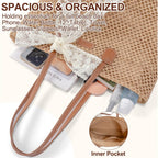 Straw Beach Tote Bag For Women: 2026 Large Woven Handbag With Zipper, Perfect For Vacation, Travel And Summer Pool