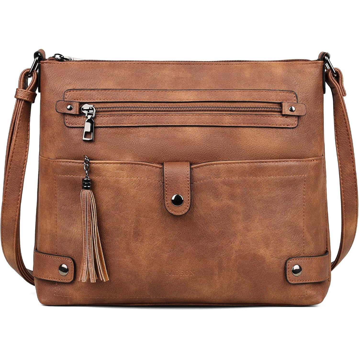 FADEON Large Crossbody Purses for Women Crossbody Bag, Designer Leather Cross Body Purses Multi Pocket Shoulder Bag