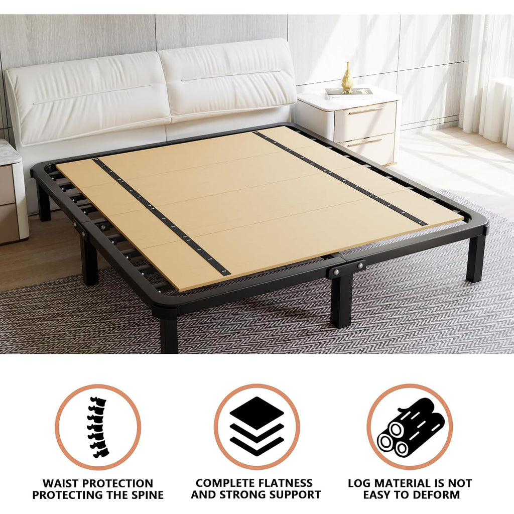 Imperius Foldable Box Spring, Bunkie Board, Bed Support Slats, Bed Boards For Under, Full 60 X 48 In