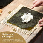 Fusion Select 3 Pk Bamboo Sushi Mat - Sushi Roller Mat for Making, Shaping & Molding Sushi Roll & Kimbap - Food-Safe Sushi Making Supplies, Tools & Accessories - Made of Natural Bamboo - 9.5x9.5