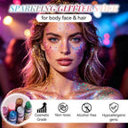 6 Colors Body Glitter Stick Set, 4Th Of July Accessories Hair Glitter, Sparkling Face Glitters Makeup For Women Kids, Shimmer Face Paint Singer Concert Festival Party Rave Accessories