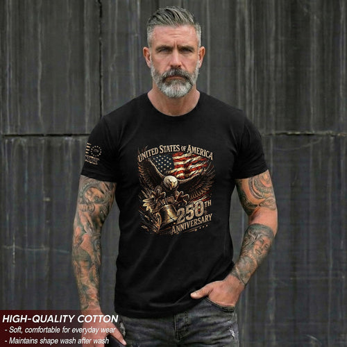 250Th Anniversary Usa Shirt, 1776-2026 Graphic Shirts For Men | Graphic T-Shirt Featuring 1776-2026 Inspired Artwork, Suitable For Holidays, Gatherings, Casual Wear, And Everyday Outfits.