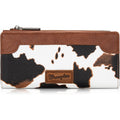 Montana West Wrangler Cow Print Wallets Womens Bifold Credit Card Wallet Women's Wallets, Card Cases & Money Organizers Brown Wallet for Women Ladies Female Cash Wallett with Smooth Zipper