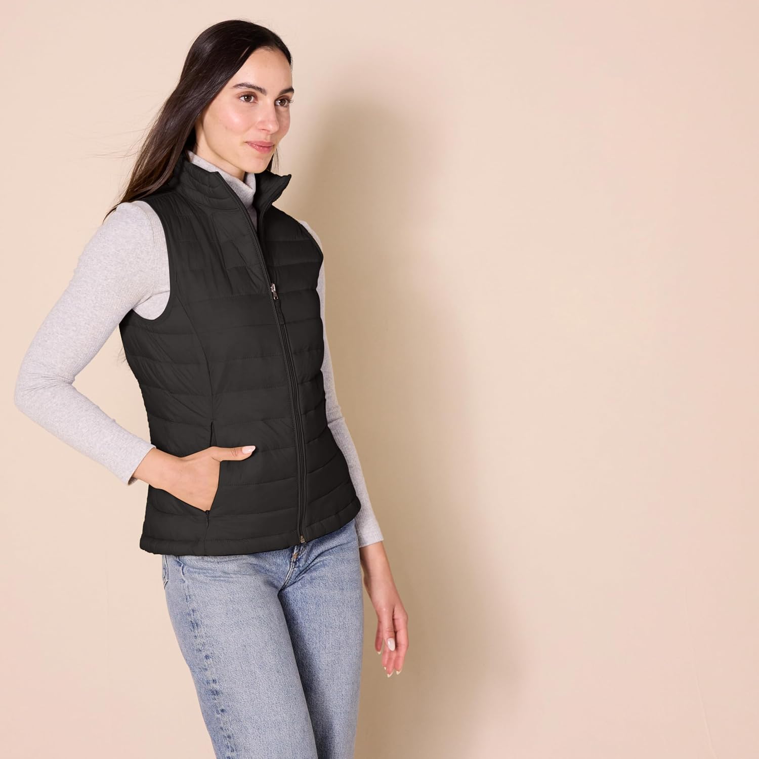 Amazon Essentials Women'S Lightweight Water-Resistant Packable Puffer Vest