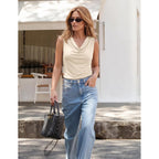 Zesica Women'S Cowl Neck Business Casual Tank Tops 2026 Summer Sleeveless Knit Shirts Work Dressy Blouses