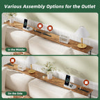 Simple Trending 78.75 Inch Narrow Console Table With 2 Charging Station, Behind Couch Table Set Of 2, Sofa Table Adjustable Height, Long Entryway Tables For Living Room, Rustic Brown