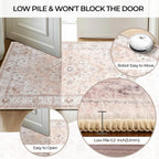 CAPALOCA Machine Washable Rugs Nursery Rug 5x7 Cute Girl Non Slip Low Pile Water Repellent Soft Print Pattern for Bedroom Indoor Decor Kids Playroom Pink