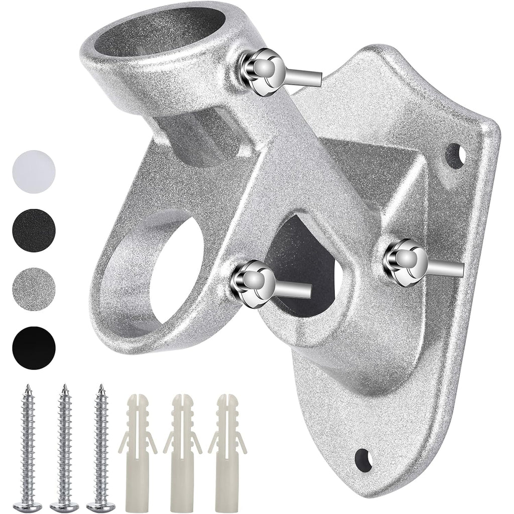 Flag Pole Holder For Outside House, Heavy Duty Flag Pole Mounting Bracket, Aluminum Metal Flagpole Mount With Stainless Hardware For Outdoor, Strong And Rust Proof, 1" Inner Diameter (Silver-1Pack)