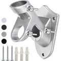Flag Pole Holder For Outside House, Heavy Duty Flag Pole Mounting Bracket, Aluminum Metal Flagpole Mount With Stainless Hardware For Outdoor, Strong And Rust Proof, 1" Inner Diameter (Silver-1Pack)