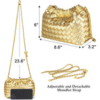 Joryin Woven Women's Crossbody Bag & Evening Purse, Trendy Dumpling Clutch & Hobo Cloud Shoulder Bag Trendy Dumpling Clutch