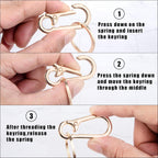 Wikavanli Metal Keychains Keyring Key Chain Ring Clip Holder Organizer for Home Car Keys Key Finder Women Men