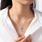 GLAMCARAT Minimalist 925 Sterling Silver necklace with birthstones mothers jewelry personalized engraved necklace for women gift for mom sister daughter grandma family jewelry custom pendant