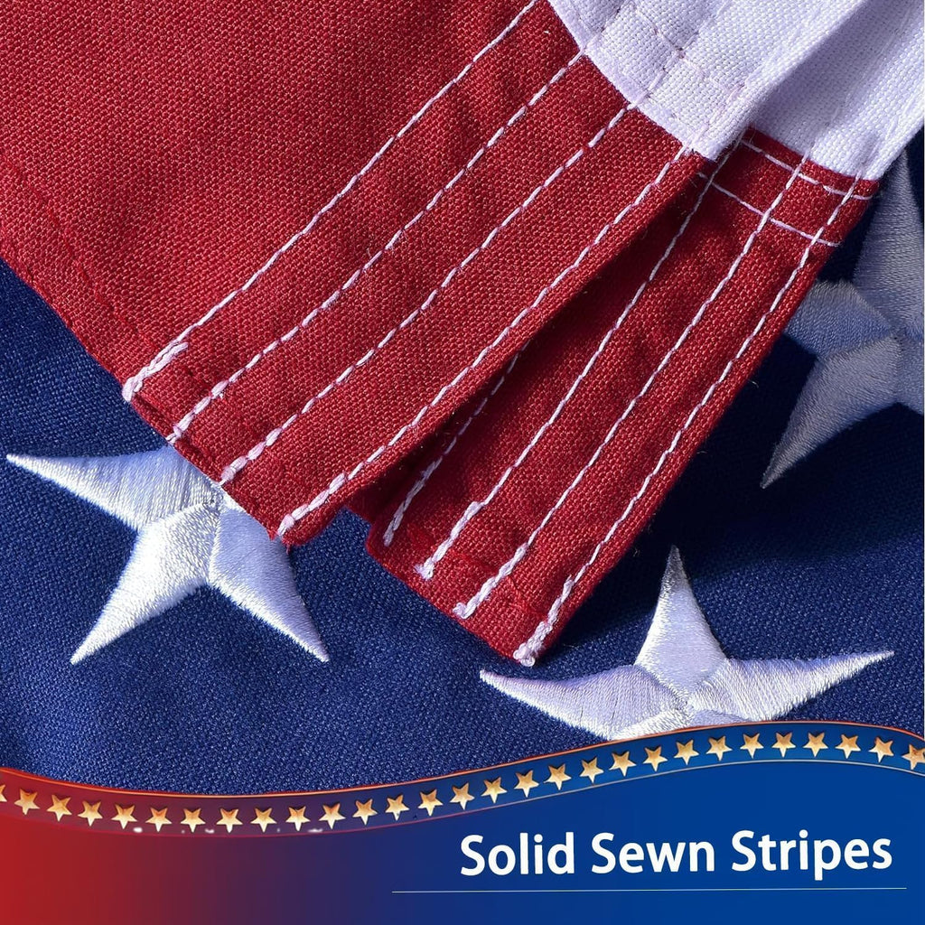 American Flag For Outside 3X5 Ft, Deluxe Heavy Duty Spun Polyster, Tearproof And Waterproof Super Tough Series, All Weather High Wind Usa Us Flag With Embroidered Stars, Sewn Stripes, Brass Grommets