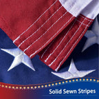 American Flag For Outside 3X5 Ft, Deluxe Heavy Duty Spun Polyster, Tearproof And Waterproof Super Tough Series, All Weather High Wind Usa Us Flag With Embroidered Stars, Sewn Stripes, Brass Grommets