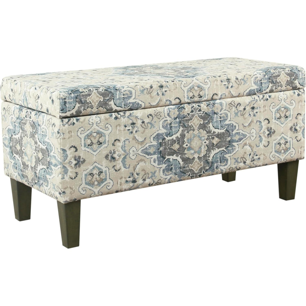 Homepop 36" Decorative Storage Bench - Antiqued Blue