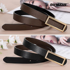 SANSTHS Skinny Reversible Belts for Women, Two-in-one Women Thin Belt for Dresses Jeans Pants with Gold Buckle