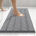 24"×17" Chenille Bath Mat – Non-Slip With Backing Bath Rug Ultra-Absorbent And Machine Washable Bathroom Mat Quick-Dry Design. Ideal For Bathroom And Tub Areas
