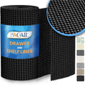 BAGAIL Drawer and Shelf Liner, 12 in X 10 Ft Non-Adhesive Shelf Liners for Kitchen Cabinets, Thick Strong Grip Liners for Desk, Shelves, Bathroom Drawers, Cabinet Protection - Black