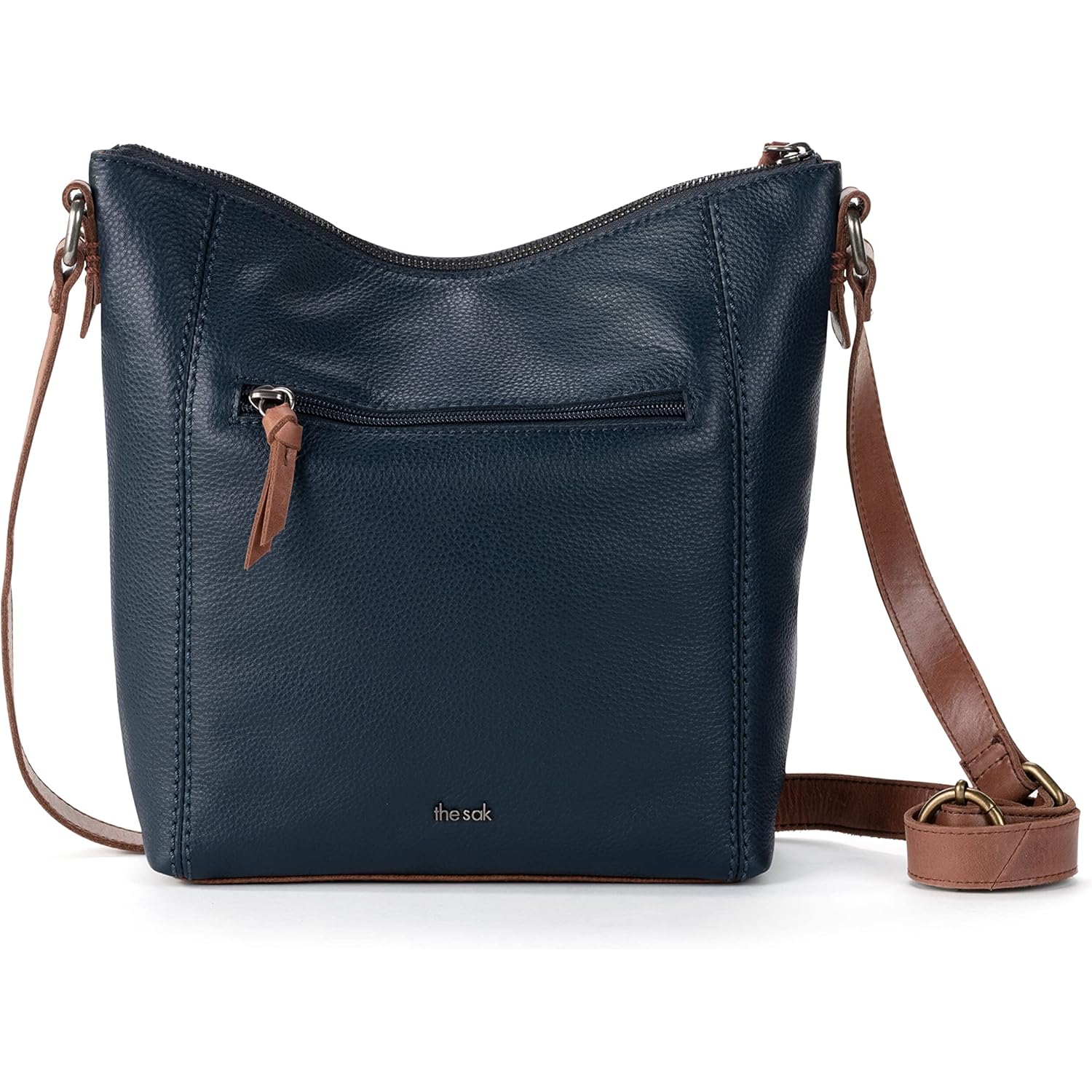 The Sak Ashland Crossbody Bag in Leather, Adjustable Crossbody Strap, Indigo