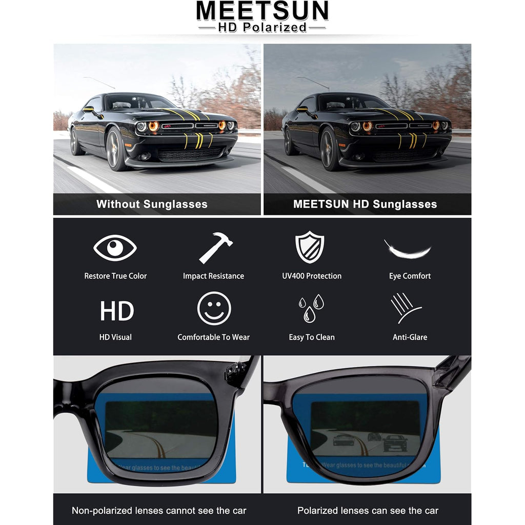 MEETSUN Polarized Sunglasses for Women Men Classic Retro Trendy Designer Style