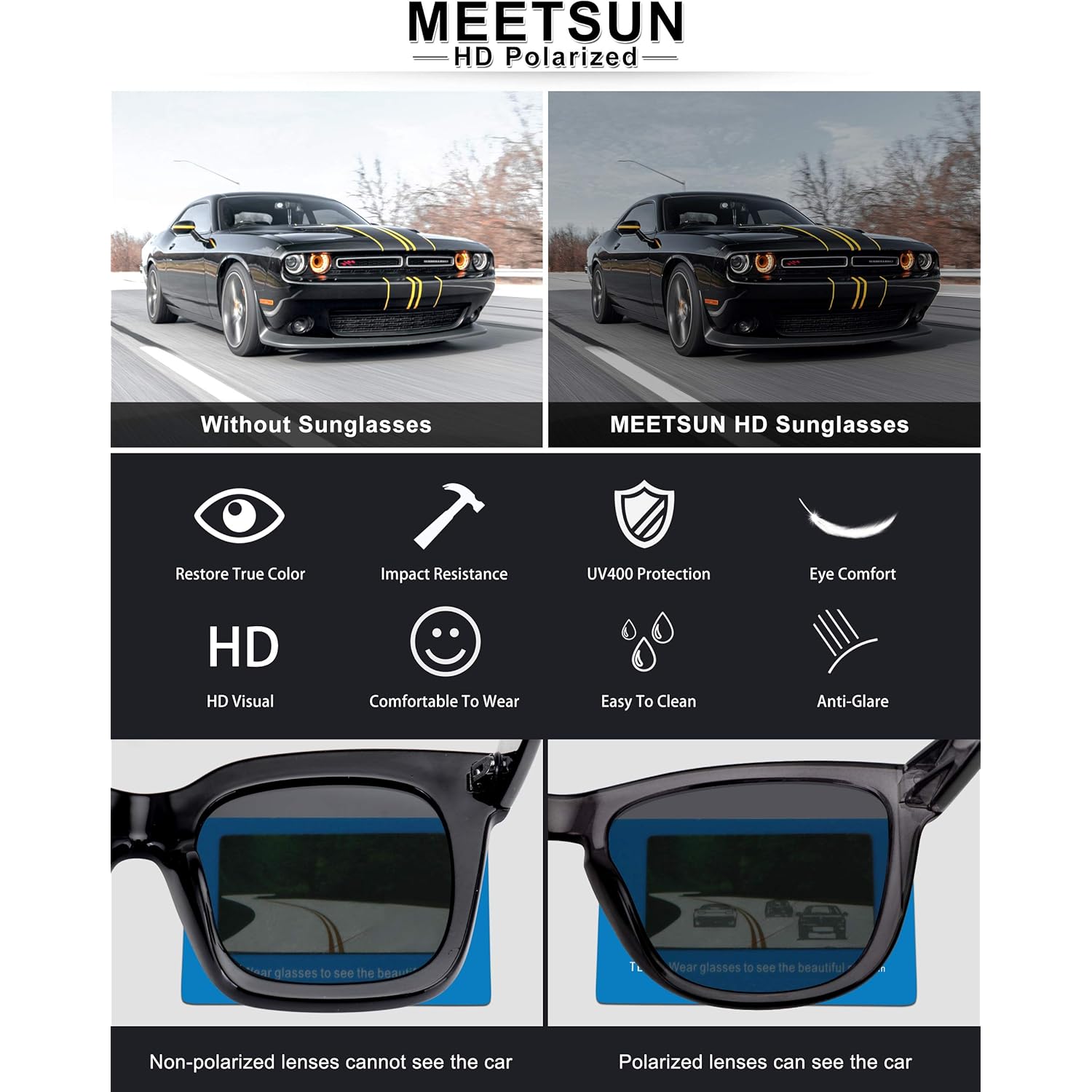 MEETSUN Polarized Sunglasses for Women Men Classic Retro Trendy Designer Style