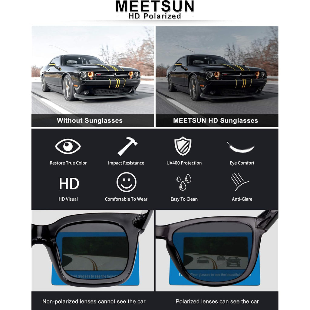 MEETSUN Polarized Sunglasses for Women Men Classic Retro Trendy Designer Style Ombre Brown Frame / Gradient Brown Lens