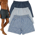Tobeinstyle Men'S Pack Of 3 Or 6 Button Fly Loose Fit Tartan Plaid Boxer Shorts