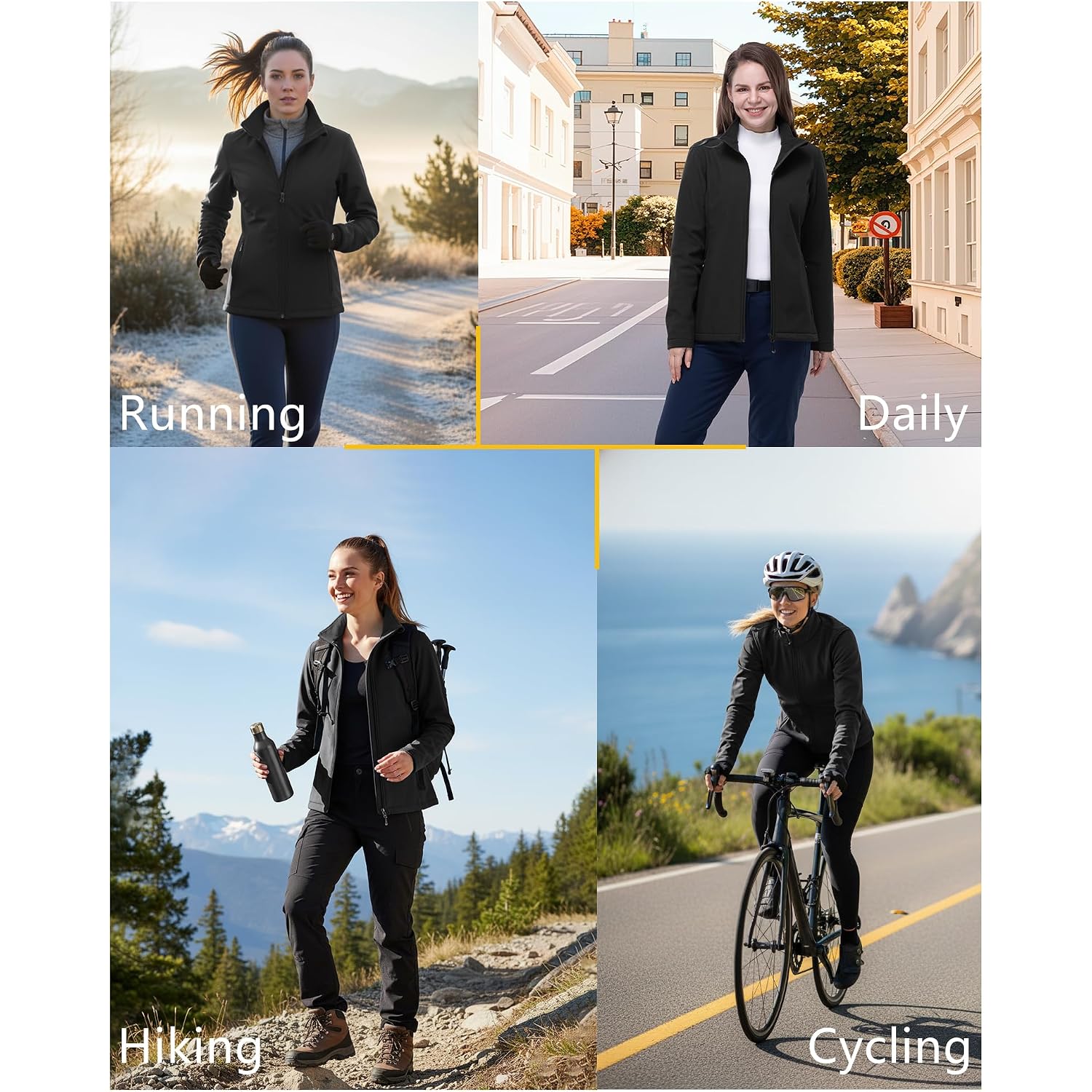 33,000Ft Women'S Lightweight Softshell Jacket Fleece Lined Windbreaker Waterproof Warm Jacket For Running Golf Hiking
