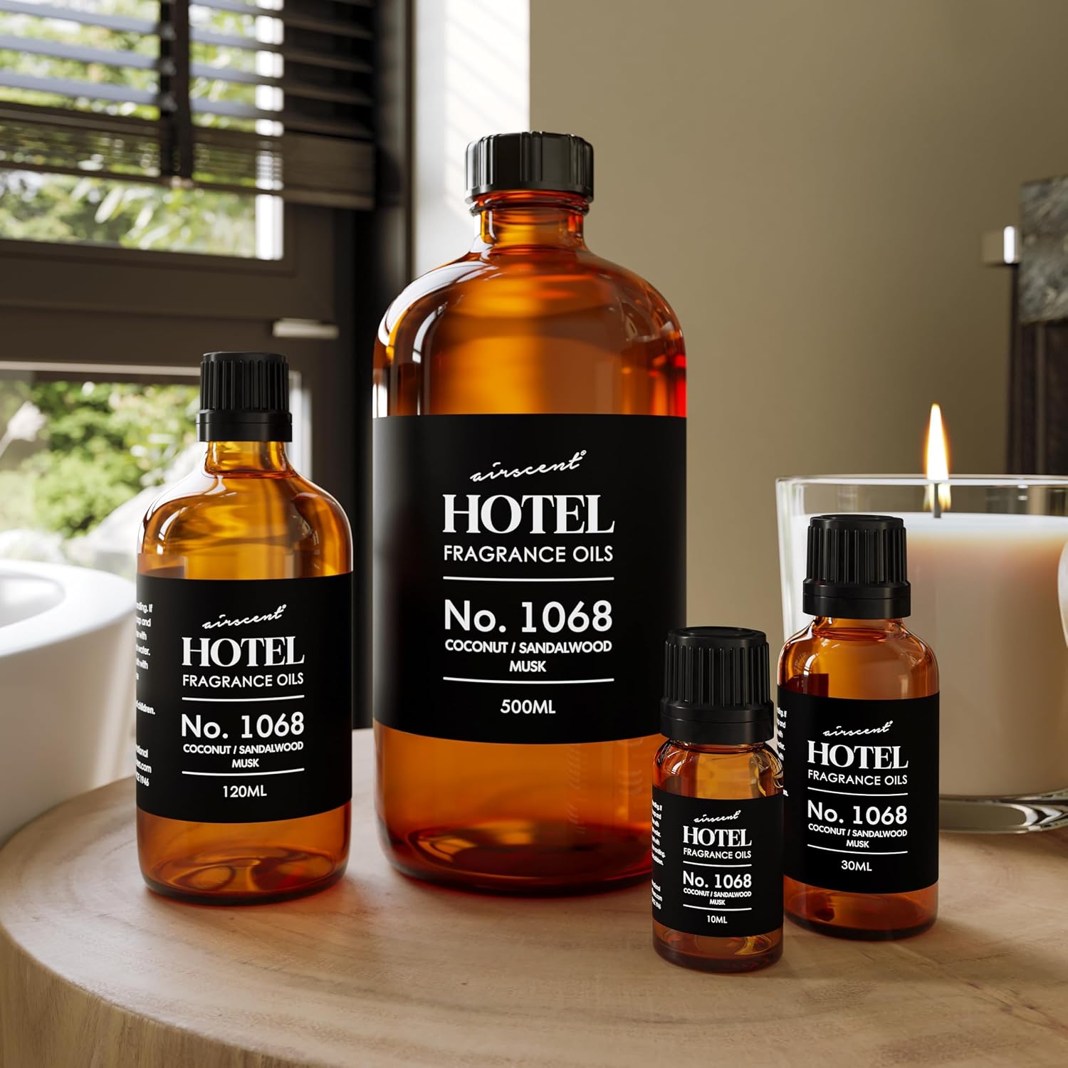 Airscent Hotel Diffuser Oil No. 1068 - Hotel Scent Dupe - 10 Ml | Coconut Pina Colada Sandalwood - Premium Fragrance Oil For Ultrasonic And Waterless Diffusers And Crafting - 0.34 Fl Oz