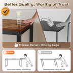 Huuger 55 X 24 Inch Desk With Power Outlets & Usb-C, Deeper & Thicker Desktop, Robust Metal Tubes, Computer Desk, Heavy Duty Office Desk, Work Gaming Desk For Home Office, Rustic Brown