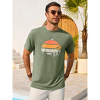 Runcati Mens Short Sleeve T-Shirts Casual Graphic Printed Tee Tops Crewneck Summer Beach Hawaiian Vintage Shirt