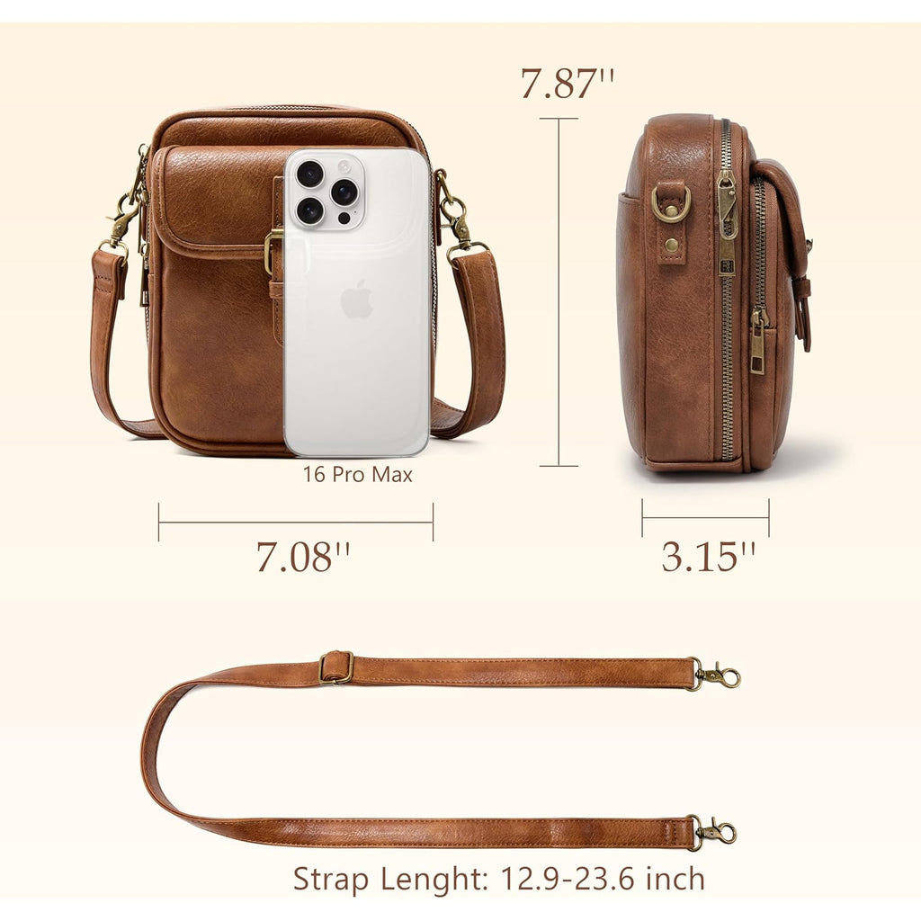 Small Crossbody Bag For Women With Card Slots Vegan Leather Messenger Bag Men Wallet, Cross Body Anti-Theft Shoulder Purse