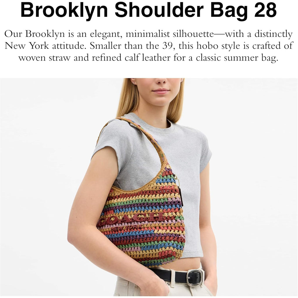 Coach Brooklyn Shoulder Bag 28 In Straw